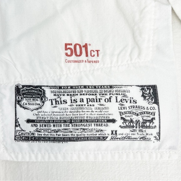 Levi’s 501 CT White Boyfriend Jeans Size * 8/29 * Button Fly Selvedge ct EUC - Picture 8 of 10